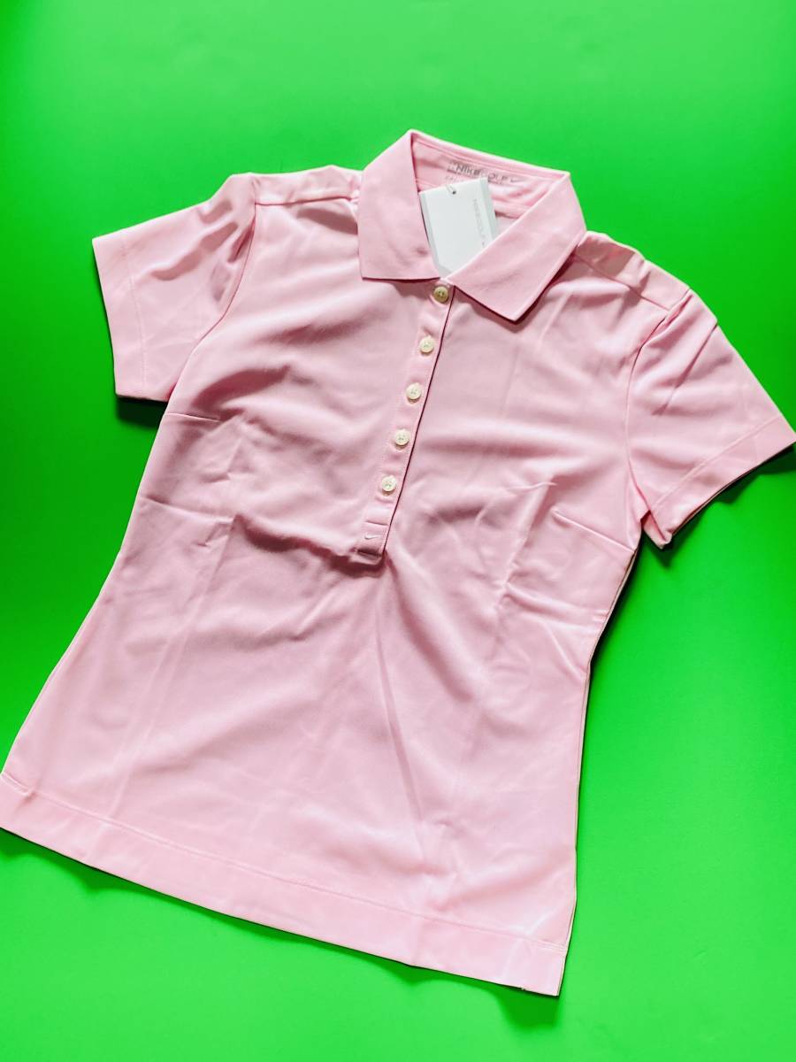 ■送料無料■ NIKE ナイキゴルフ　サイズM レディースウェア　半袖ポロシャツ　ストレッチ　吸湿速乾　ピンク系_画像2