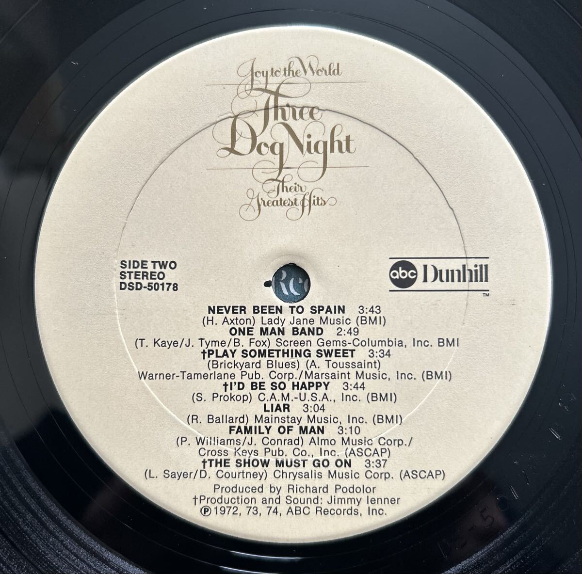 米オリジナル The Three Dog Night / joy to the world- their greatest hits スリー・ドッグ・ナイト_画像4