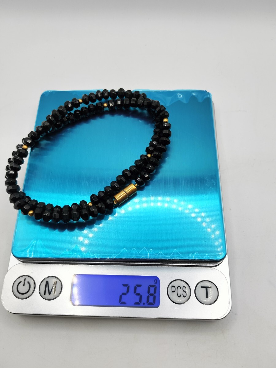 【鑑別書付】le collier First II ネックレス K18クラスプ/ミラーボール テラヘルツ シューンガイト ガーネット 磁気ネックレス 日本製_画像2