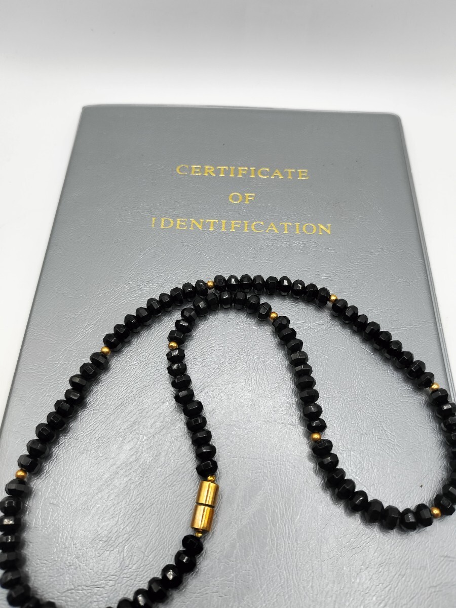 【鑑別書付】le collier First II ネックレス K18クラスプ/ミラーボール テラヘルツ シューンガイト ガーネット 磁気ネックレス 日本製_画像3