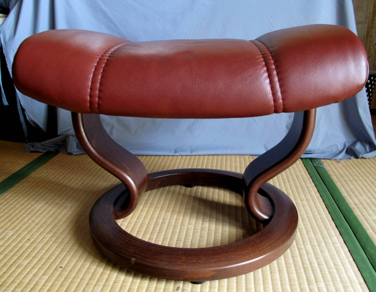 * eko -nes/EKORNES -тактный отсутствует отсутствует стул для подставка для ног * Brown, натуральная кожа specification noru way производства *