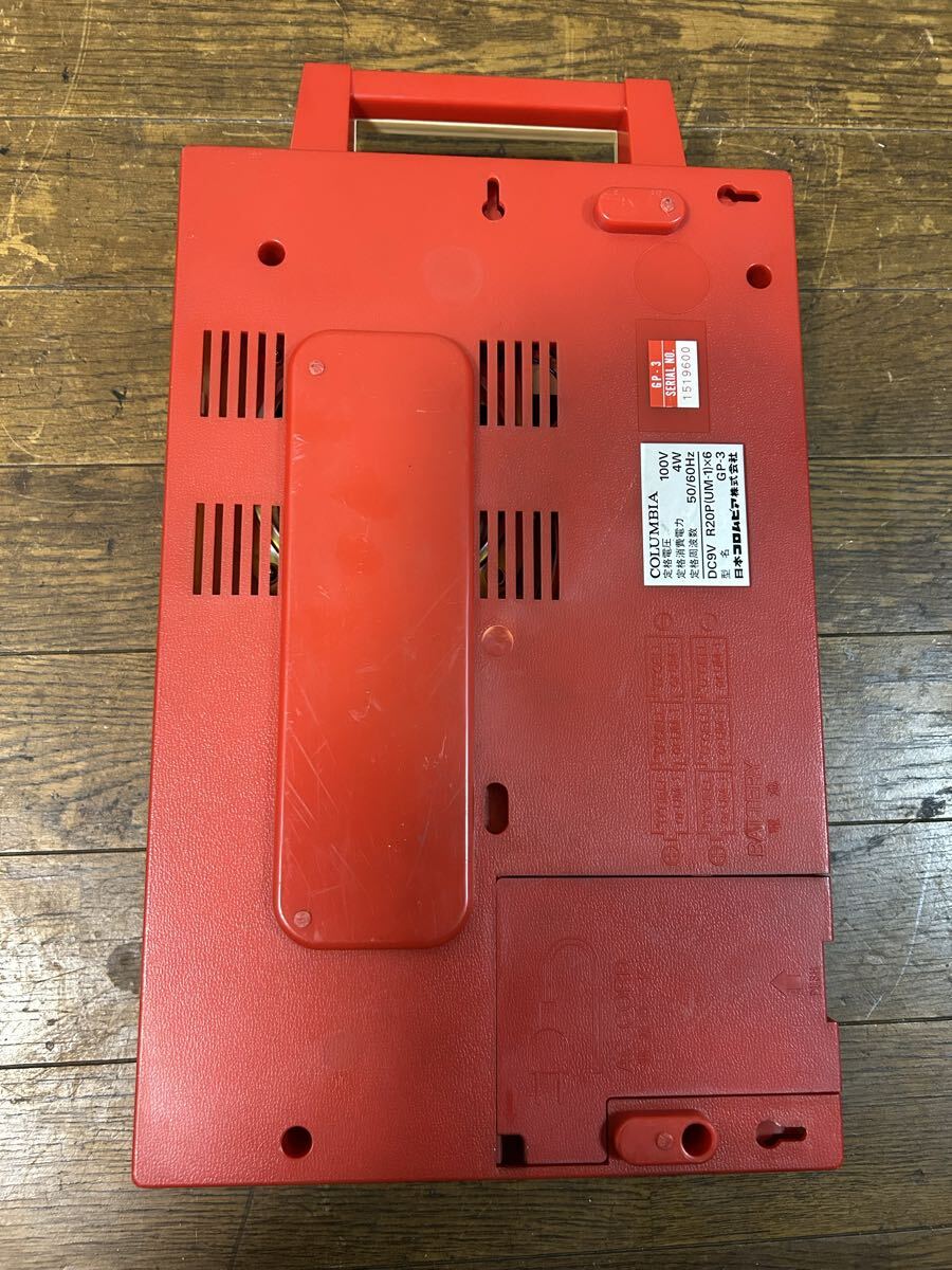 COLUMBIA ポータブルプレーヤー GP-3 レコードプレーヤー ターンテーブル 通電確認済み _画像6