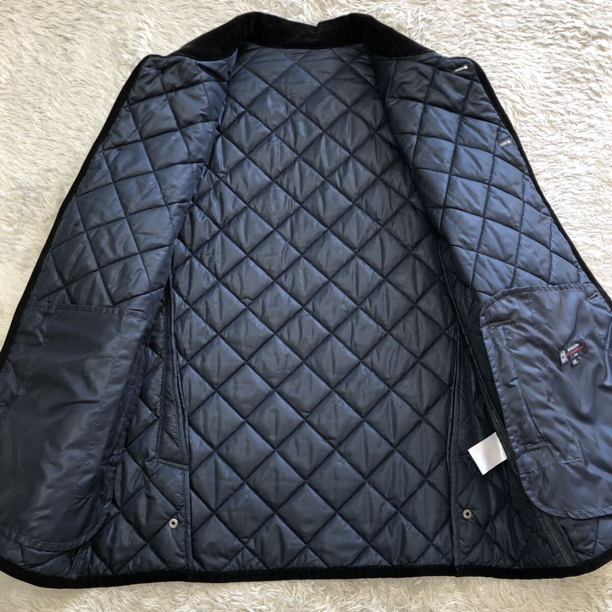 希少L!ミッシェルクランオム【圧倒的高級感】MICHEL KLEIN HOMME キルティングコート グレー系 中綿 秋冬◎ アウター 48_画像8