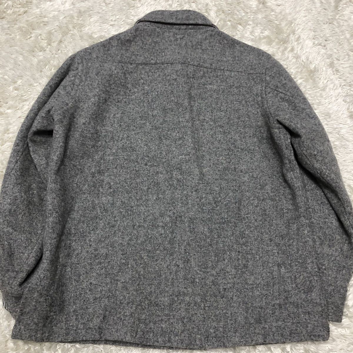 23区HOMME【極上のアンゴラ】23区オム ウール シャツジャケット グレー 厚手 秋冬◎ 46(Mサイズ)_画像7