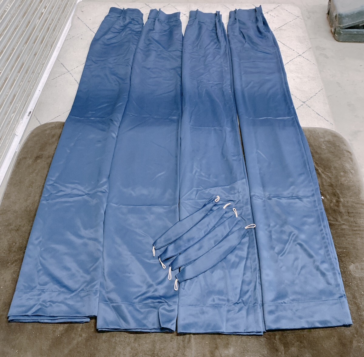  красивый занавески 4 шт. комплект огнестойкий занавески ... имеется 100×225cm темно-синий одноцветный интерьер очень большой самовывоз приветствуется Ibaraki префектура . суша Omiya 1027.3 D2 120