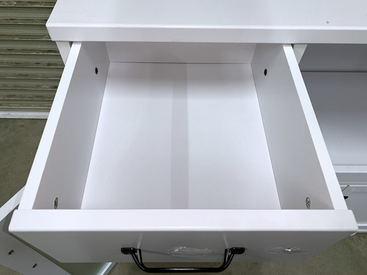 中古 通電OK キッチンカウンター ホワイト 幅900×奥行400×高さ890mm 食器棚 キッチン収納 収納棚 レンジ台 炊飯器台 茨城 1104こ3 M 家C_画像9