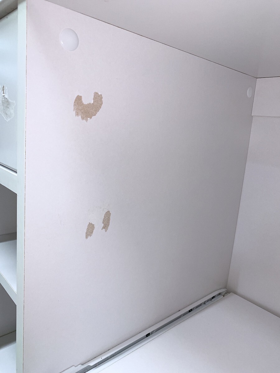 中古 通電OK キッチンカウンター ホワイト 幅900×奥行400×高さ890mm 食器棚 キッチン収納 収納棚 レンジ台 炊飯器台 茨城 1104こ3 M 家C_画像6