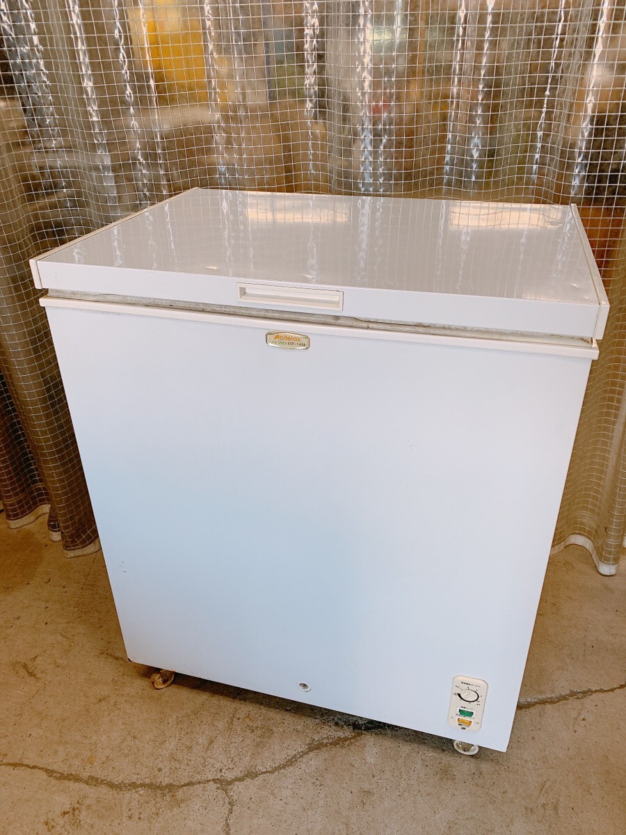  б/у электрический морозилка сверху открытие морозилка abite Lux 145L ACF-145R рефрижератор держатель Abitelax магазин бизнес самовывоз приветствуется Ibaraki 1117.1 H дом C