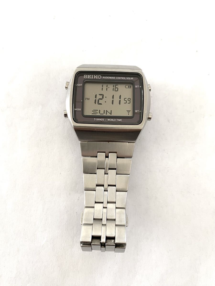 セイコー 電波ソーラー 稼働中古 デジタル S760 ワールドタイム_画像2