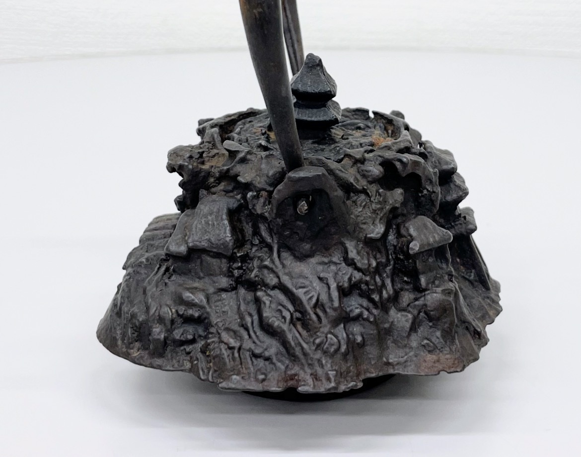 小鉄瓶 山水盛上鉄瓶 古鉄瓶 時代鉄瓶 小ぶり / 茶道具 / 煎茶道具_画像4