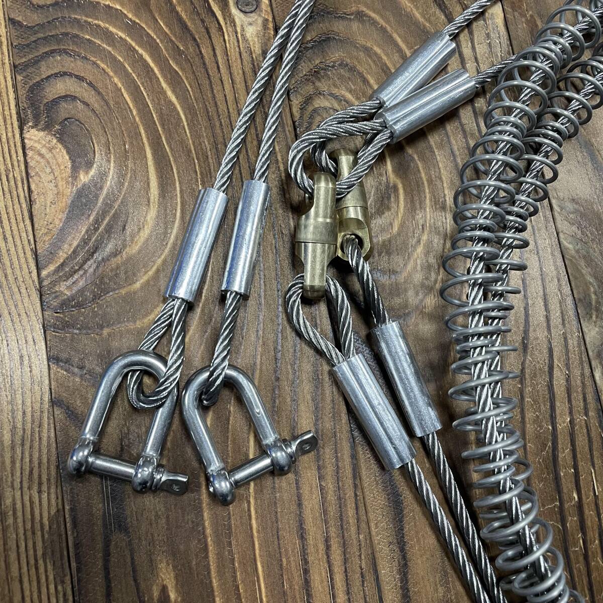 10本 強力 くくりワイヤー くくり罠 1050mm ワイヤ 押しバネ_画像3