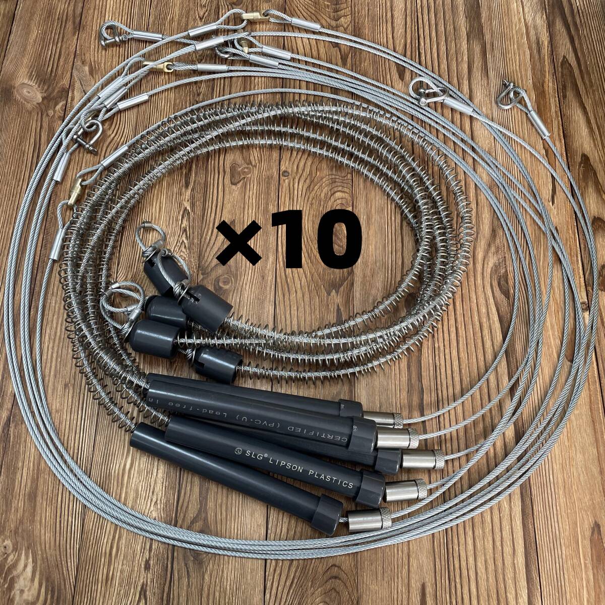 10本 強力 くくりワイヤー くくり罠 1400mm ワイヤ 押しバネ_画像1