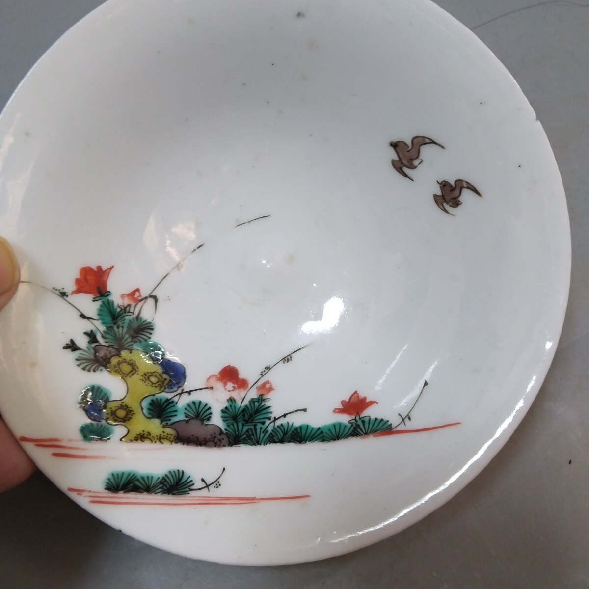 古九谷色絵山水茶碗　江戸前期_画像3