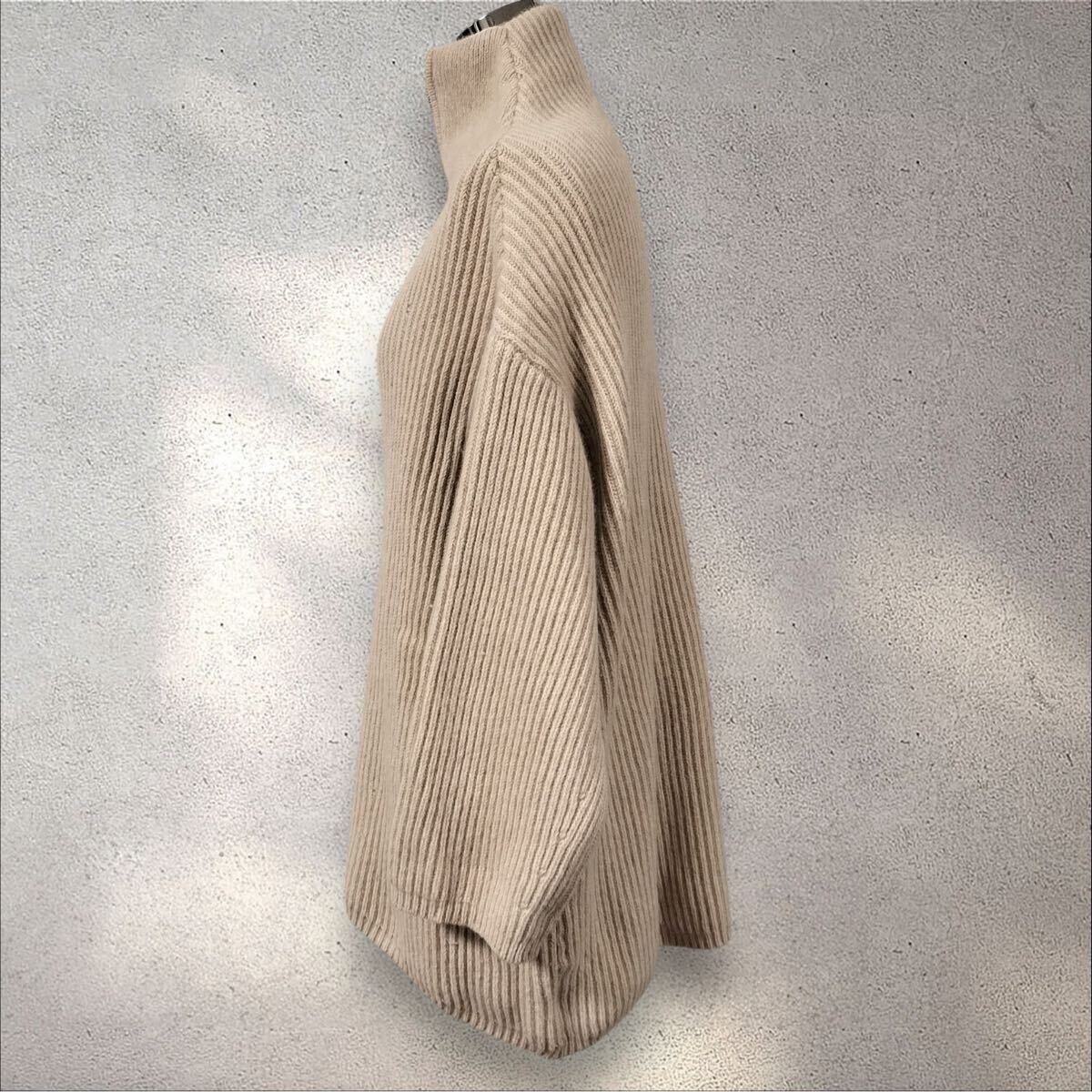 スナイデル　セーター　F　ライトグレージュ　長袖　羊毛混 SNIDEL ニット フリーサイズ_画像3