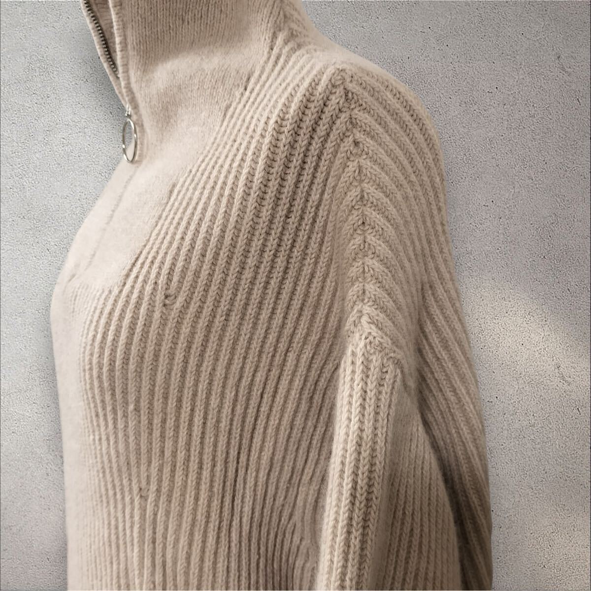 スナイデル　セーター　F　ライトグレージュ　長袖　羊毛混 SNIDEL ニット フリーサイズ_画像6