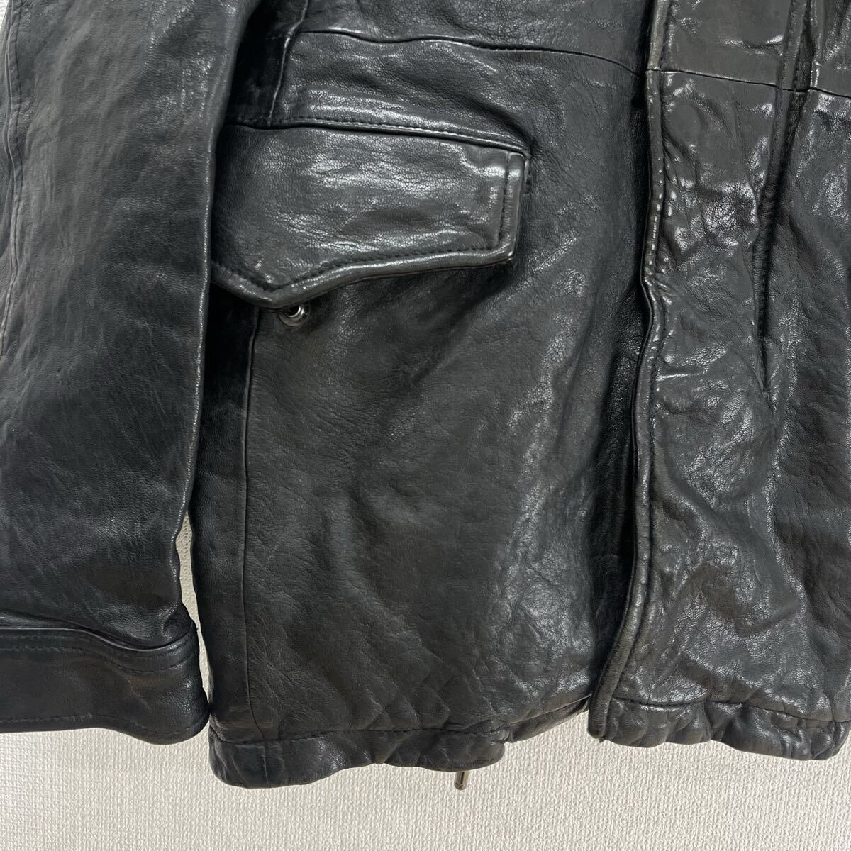 MEN'S BIGI メンズビギ 羊革 M-65 レザージャケット シープレザー ラムレザー 本革 2 10130121_画像5