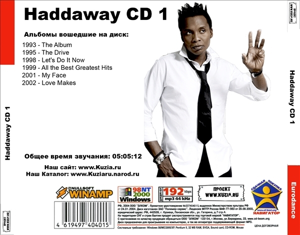 HADDAWAY CD1+CD2 大全集 MP3CD 2P⊿_画像2