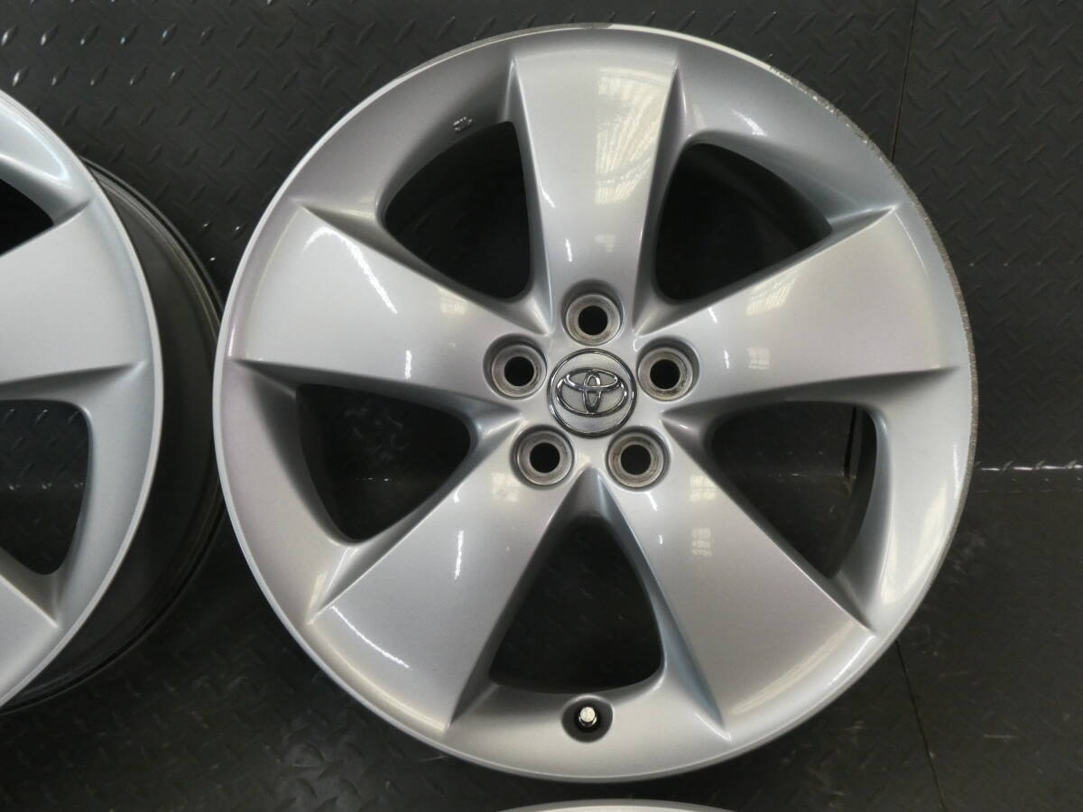 トヨタ 30プリウス Sツーリング純正 7J-17インチPCD100ET50シルバー 中古4本セット カローラ ウィッシュ スタッドレス用、流用にどうぞ 2_画像5