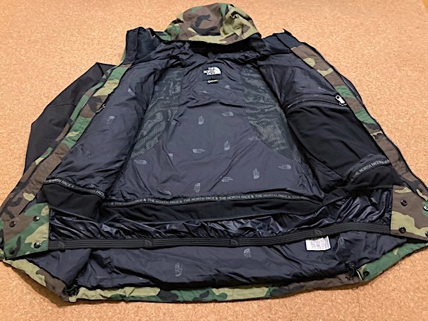 激レア★ノースフェイス マウンテンジャケット GORE-TEX 黒/迷彩 カモフラ L NP61545★防水透湿 マウンテンパーカー アウトドア 富士山_画像7