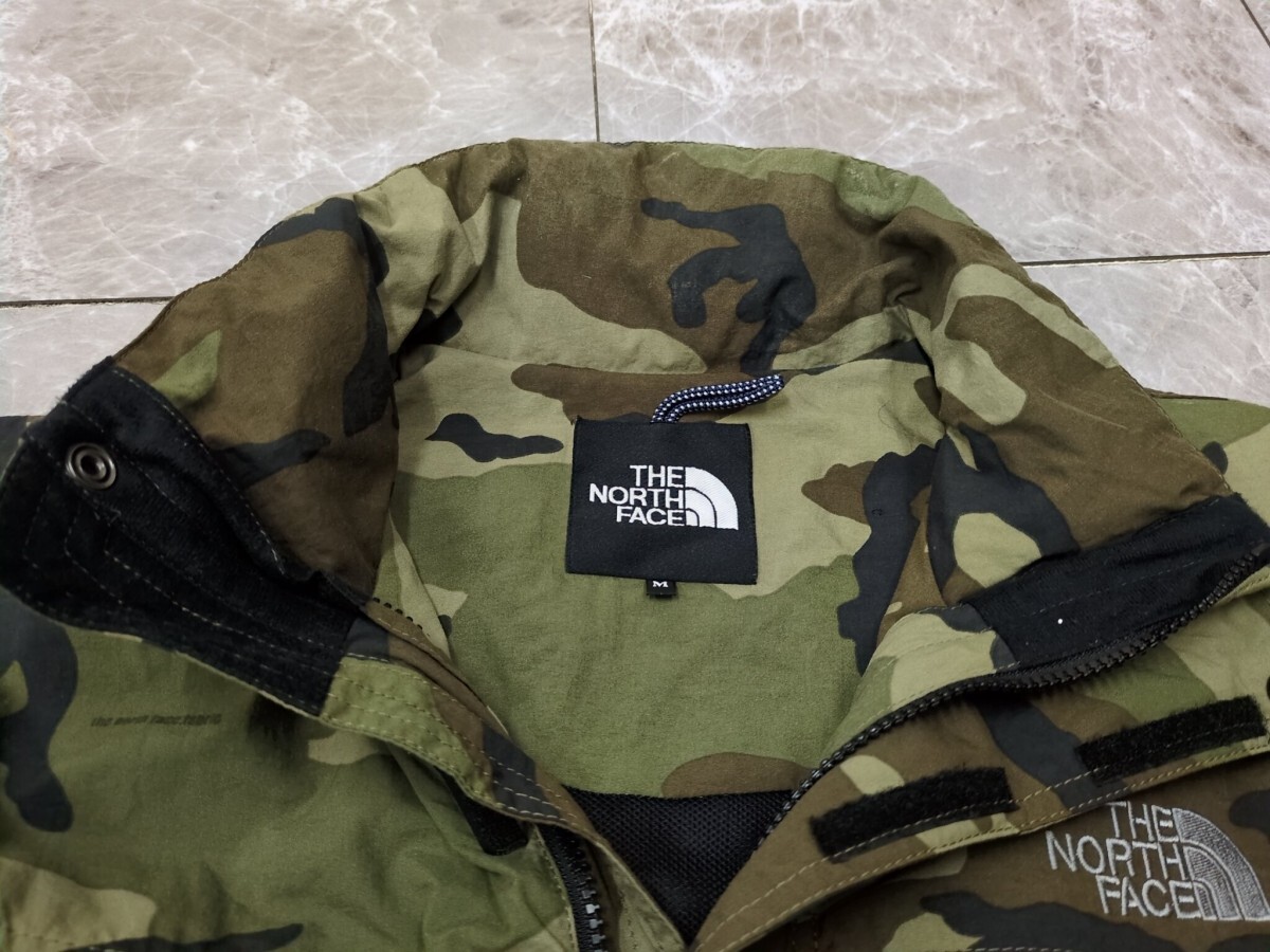 1．THE NORTH FACE FRONTIERS PARKA 防風撥水 ナイロン 迷彩柄 カモ柄 ジャケット ジャンパー NP11509メンズM カーキ黒 y706_画像7