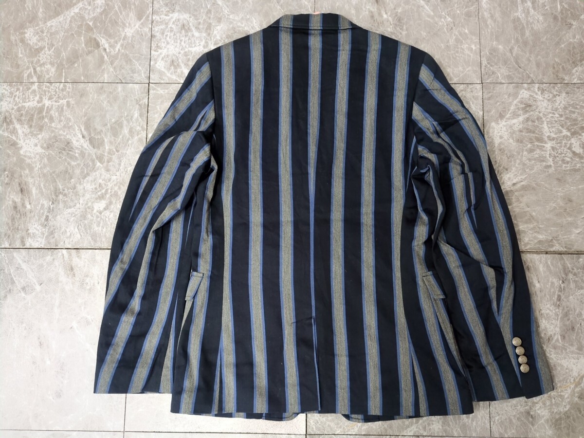 5.FRED PERRY futoshi полоса рисунок 3B хлопок tailored jacket хлопок кнопка Logo дизайн Fred Perry мужской M темно-синий синий серия серый 907