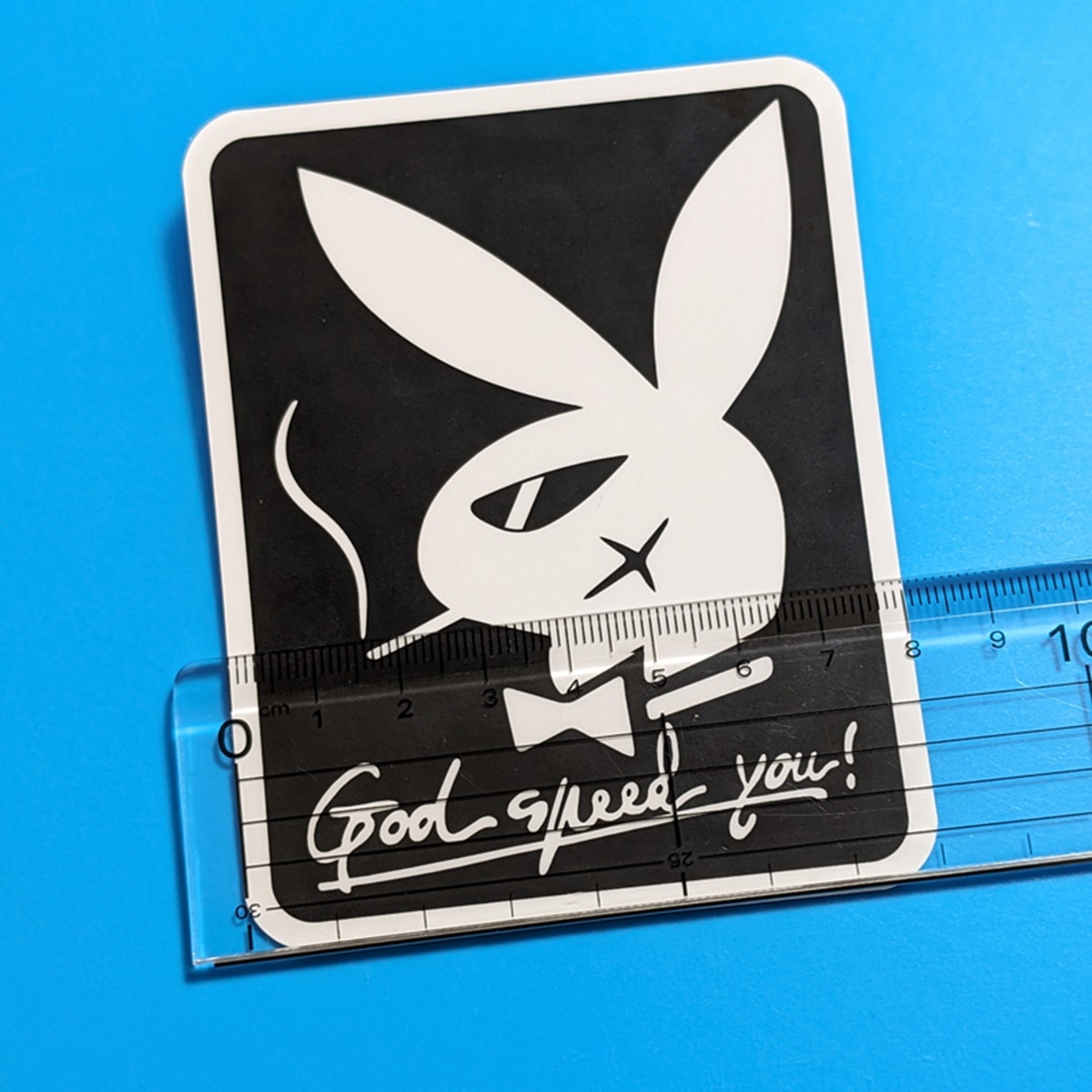 昭和 兎 悪 ステッカー ゴットスピードユー パロディ JDM プレイボ デコトラ レトロ 旧車 トラック野郎 暴走族 街道レーサー 対空三_画像2