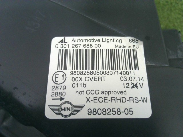 ★ BMW MINI R60 ミニクーパーSD クロスオーバー 右H 後期 純正 インナーブラック HID ヘッドライト ヘッドランプ 左右セット_画像7