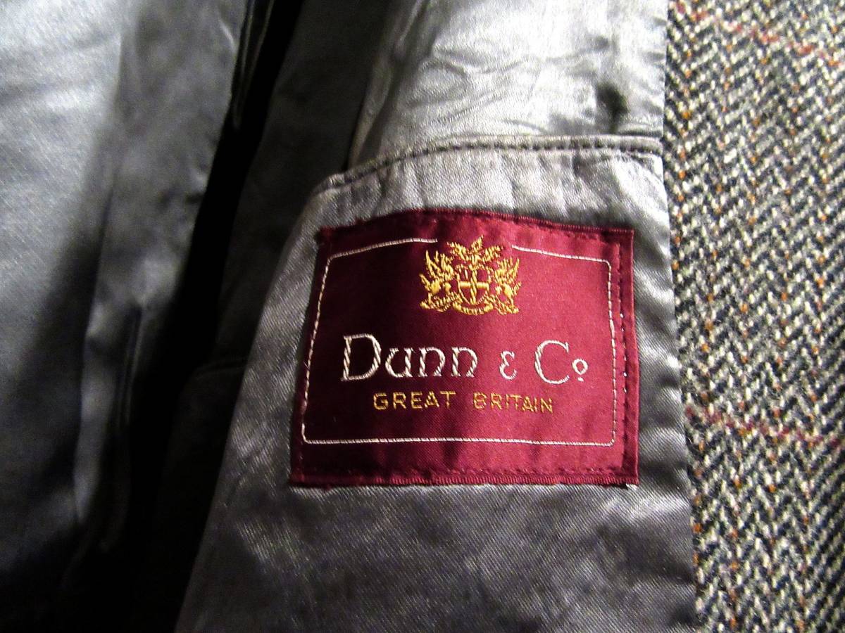 英国製ビンテージ Dunn＆Co ウールツイード ラグランチェスターコート チェックコート 実寸身幅64cm ハリスツイード_画像7