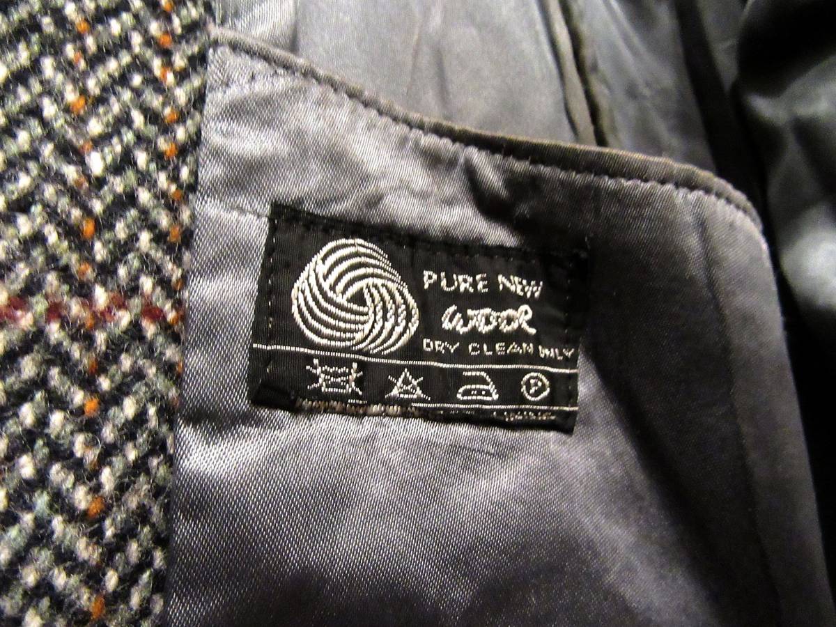 英国製ビンテージ Dunn＆Co ウールツイード ラグランチェスターコート チェックコート 実寸身幅64cm ハリスツイード_画像8