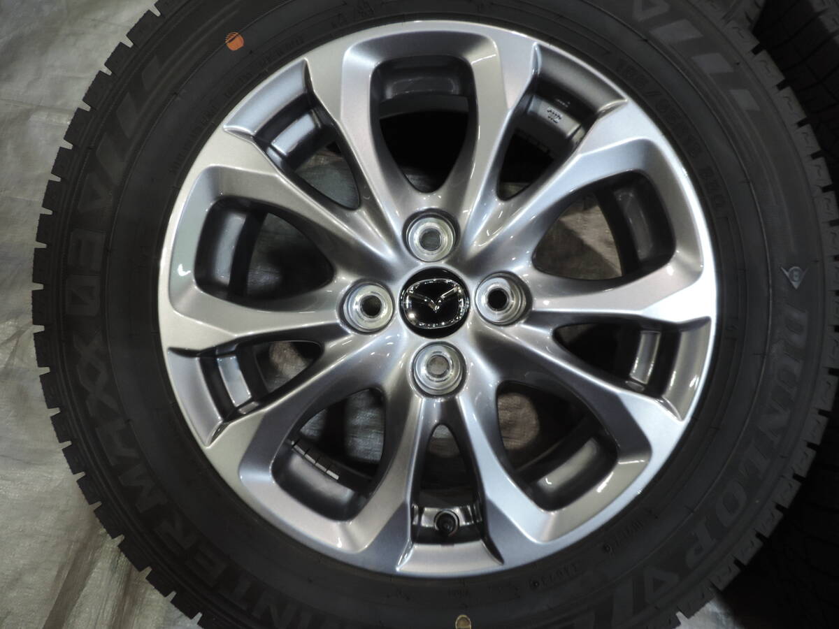 6【中古スタッドレスセット】 ダンロップ ウインターマックス03 WM03 185/65R15 23年製 マツダ デミオ 純正 15インチ マツダ2 MAZDA2 DEMIO_画像2