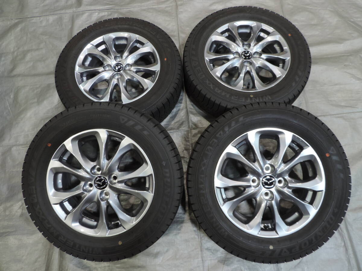 6【中古スタッドレスセット】 ダンロップ ウインターマックス03 WM03 185/65R15 23年製 マツダ デミオ 純正 15インチ マツダ2 MAZDA2 DEMIO_画像1