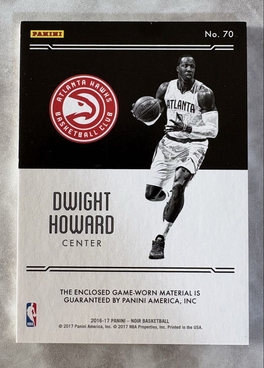 2016-17 Panini Noir Jumbo Materials #70 Dwight Howard 05/99_画像2