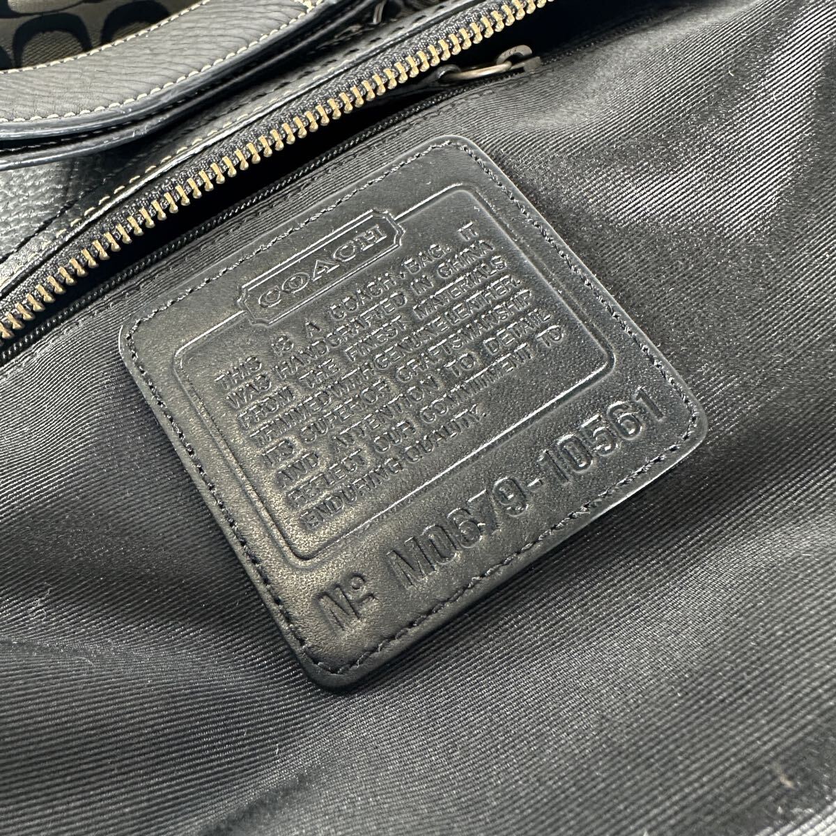 1円■極美品■COACH コーチ■ショルダーバッグ ビジネスバッグ メンズ レディース レザー×キャンバス ブラック 黒 クロスボディ 斜め掛け_画像8