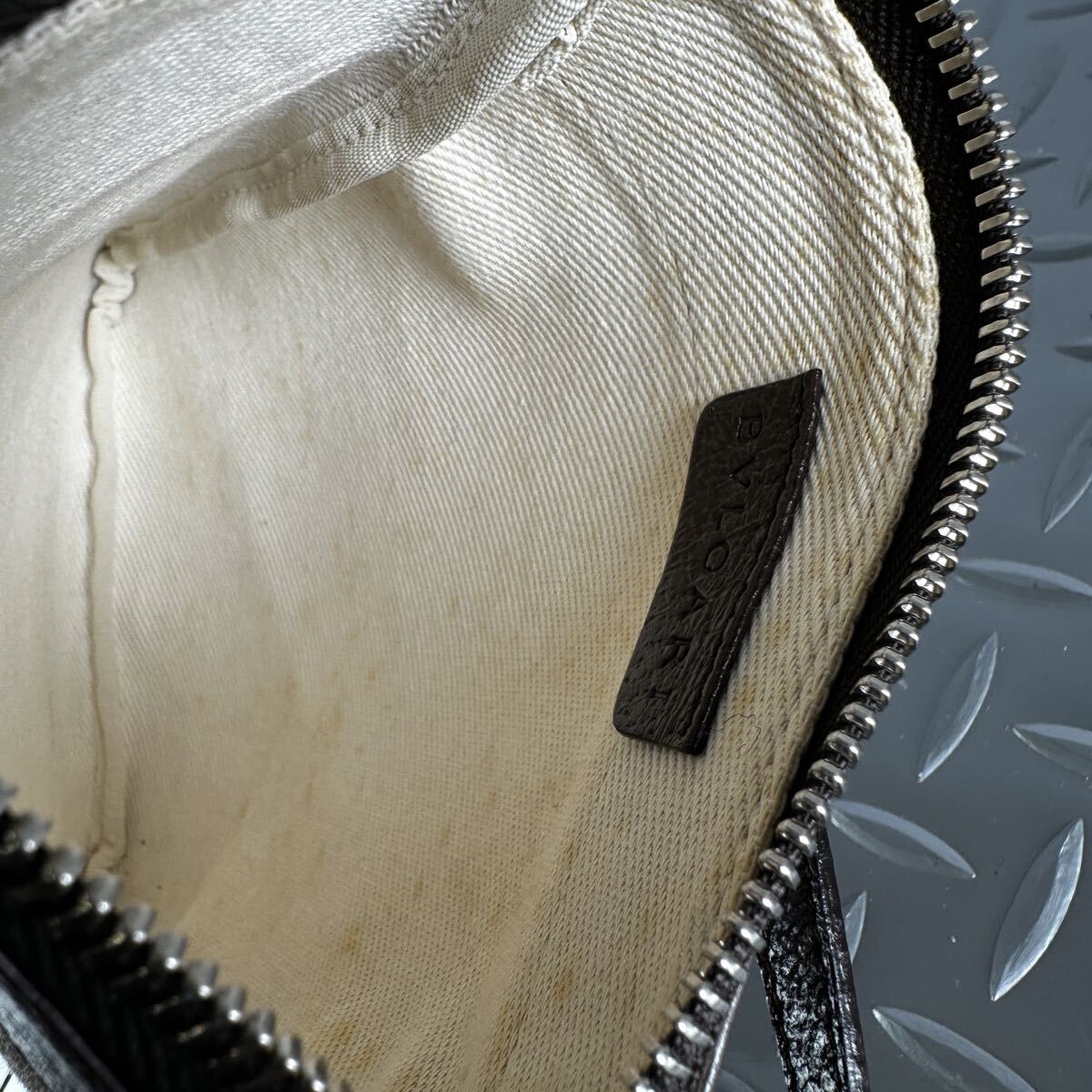 1 иен # превосходный товар #BVLGARI BVLGARY # сумка на плечо sakoshu Logo любитель наклонный .. небольшая сумочка парусина кожа женский мужской 