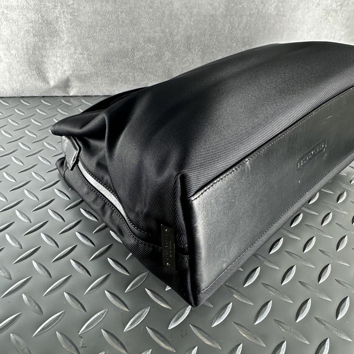 1円■COACH コーチ■トートバッグ ビジネスバッグ メンズ レディース レザー×キャンバス ブラック 黒 ショルダー_画像5