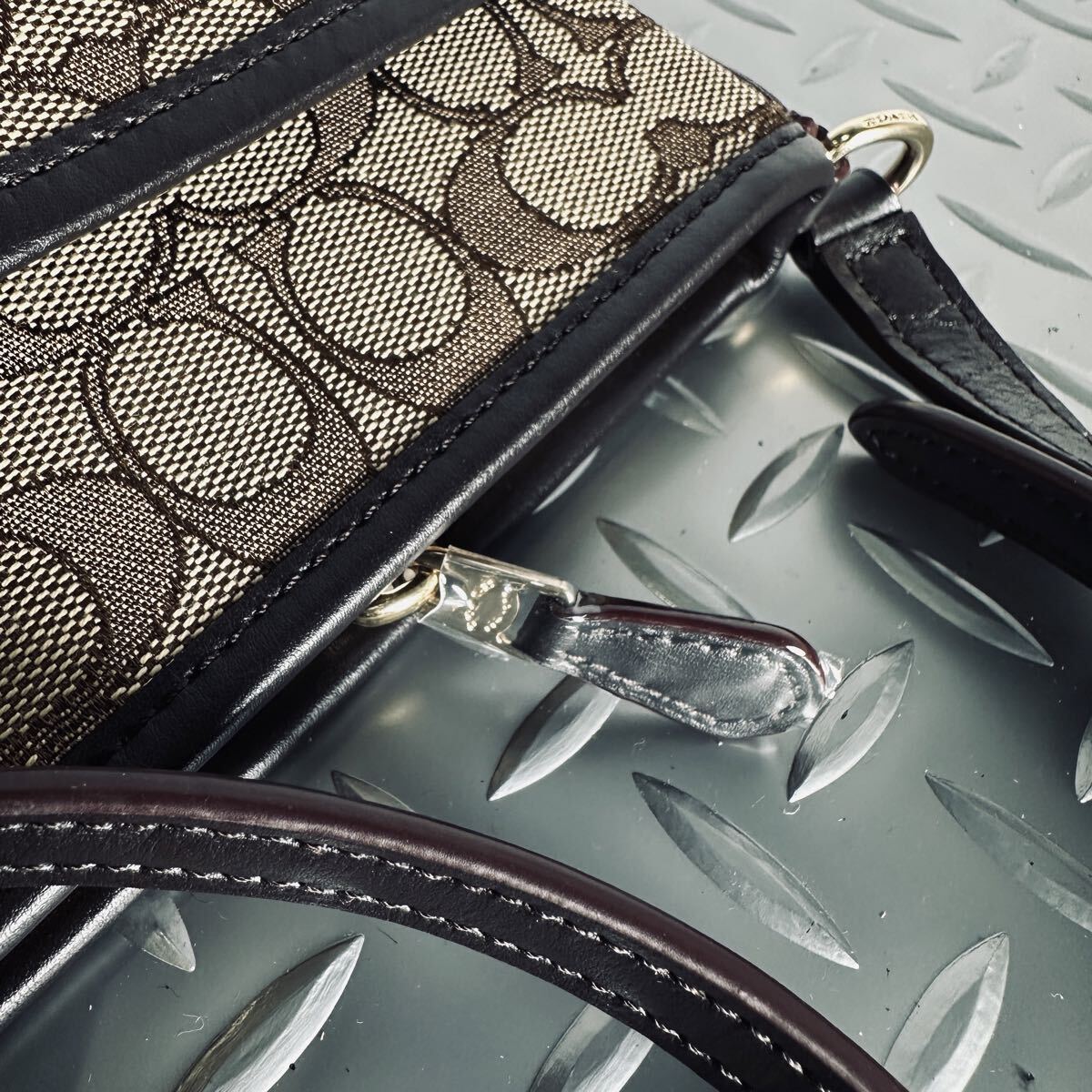 1円■新品未使用■COACH コーチ■ショルダーバッグ ビジネスバッグ メンズ レディース レザー×キャンバス クロスボディ 斜め掛け_画像7