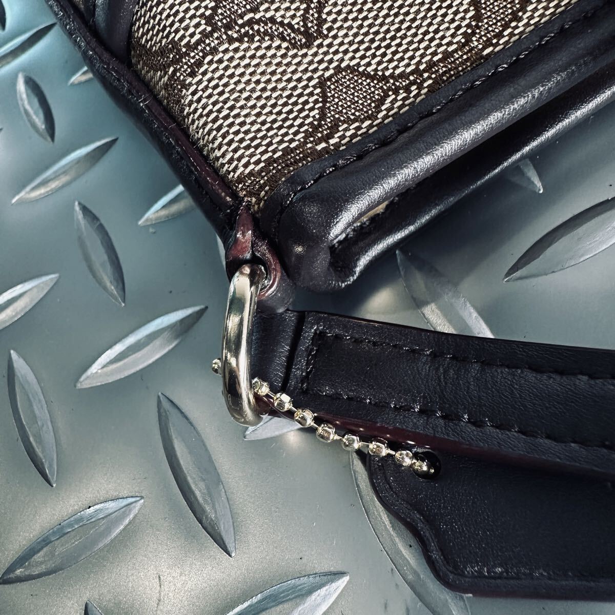 1円■新品未使用■COACH コーチ■ショルダーバッグ ビジネスバッグ メンズ レディース レザー×キャンバス クロスボディ 斜め掛け_画像8