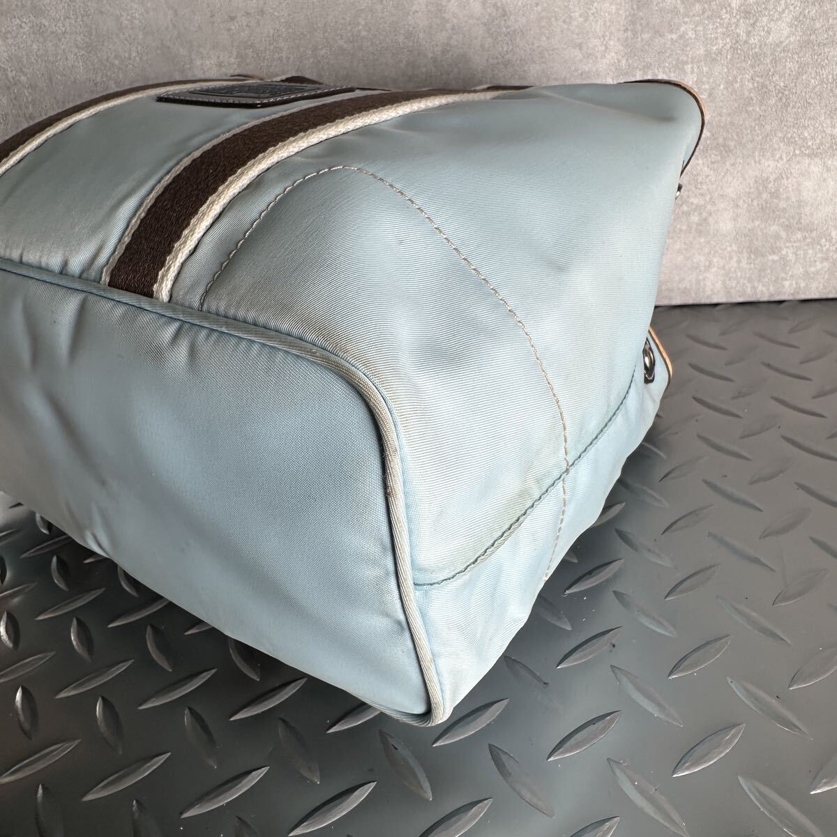 1円■COACH コーチ■希少色 トートバッグ ハンドバッグ メンズ レディース 本革 レザー×ナイロン ビジネス _画像4