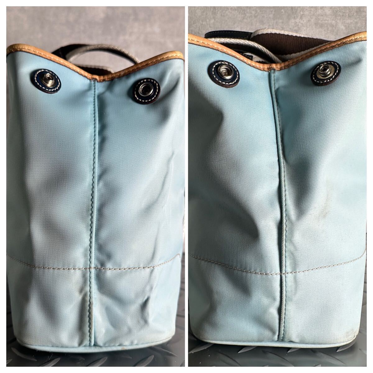 1円■COACH コーチ■希少色 トートバッグ ハンドバッグ メンズ レディース 本革 レザー×ナイロン ビジネス _画像8