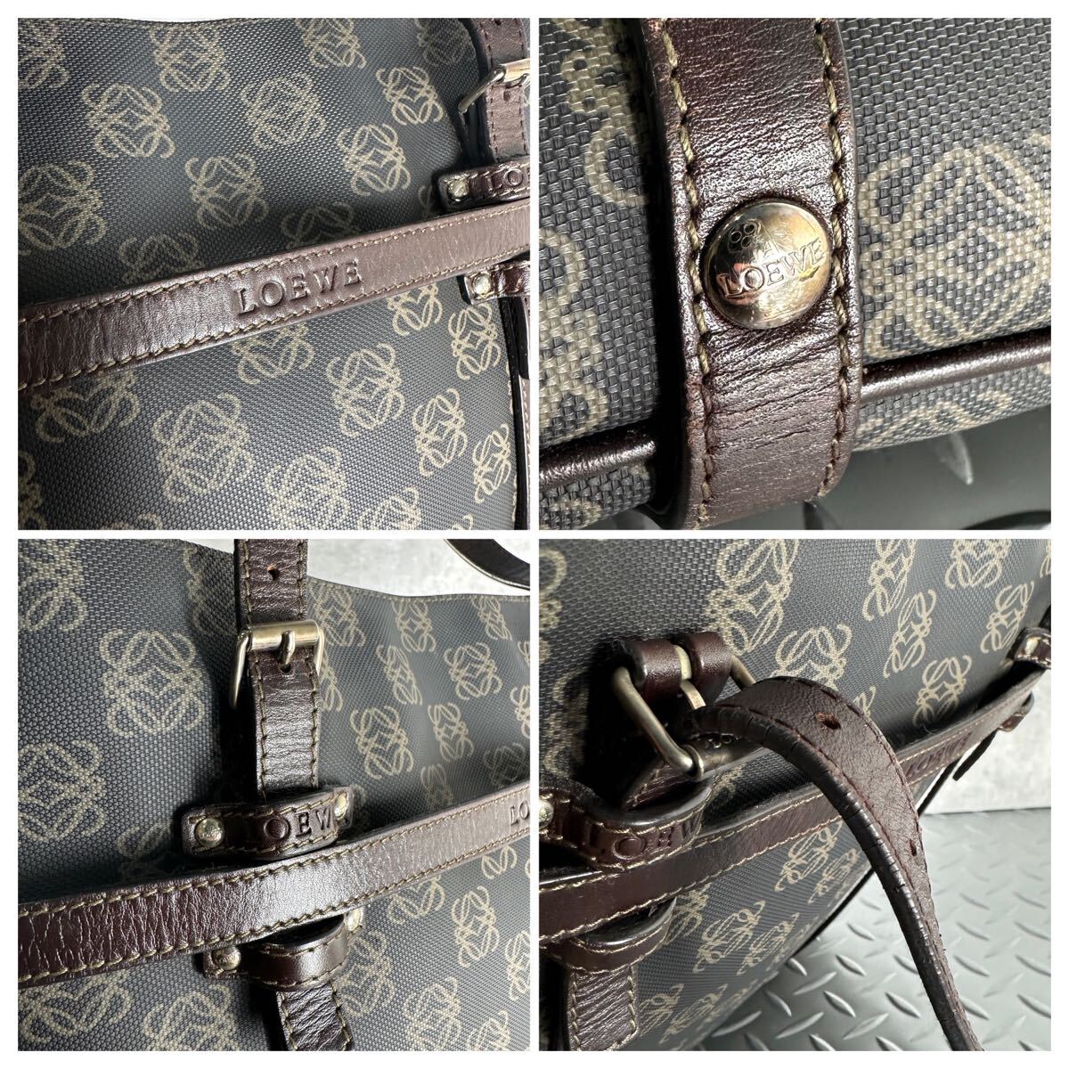 1円■極美品■LOEWE ロエベ■トートバッグ レザー アナグラム ハンドバッグ ビジネスバッグ ブラウン メンズ レディース_画像9