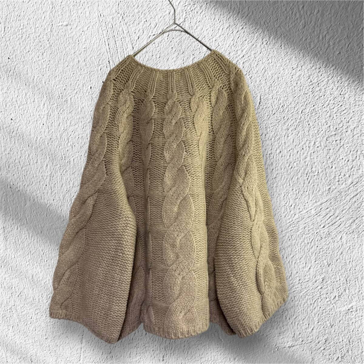 IENA/イエナ　ウール100 ケーブルニット_画像3