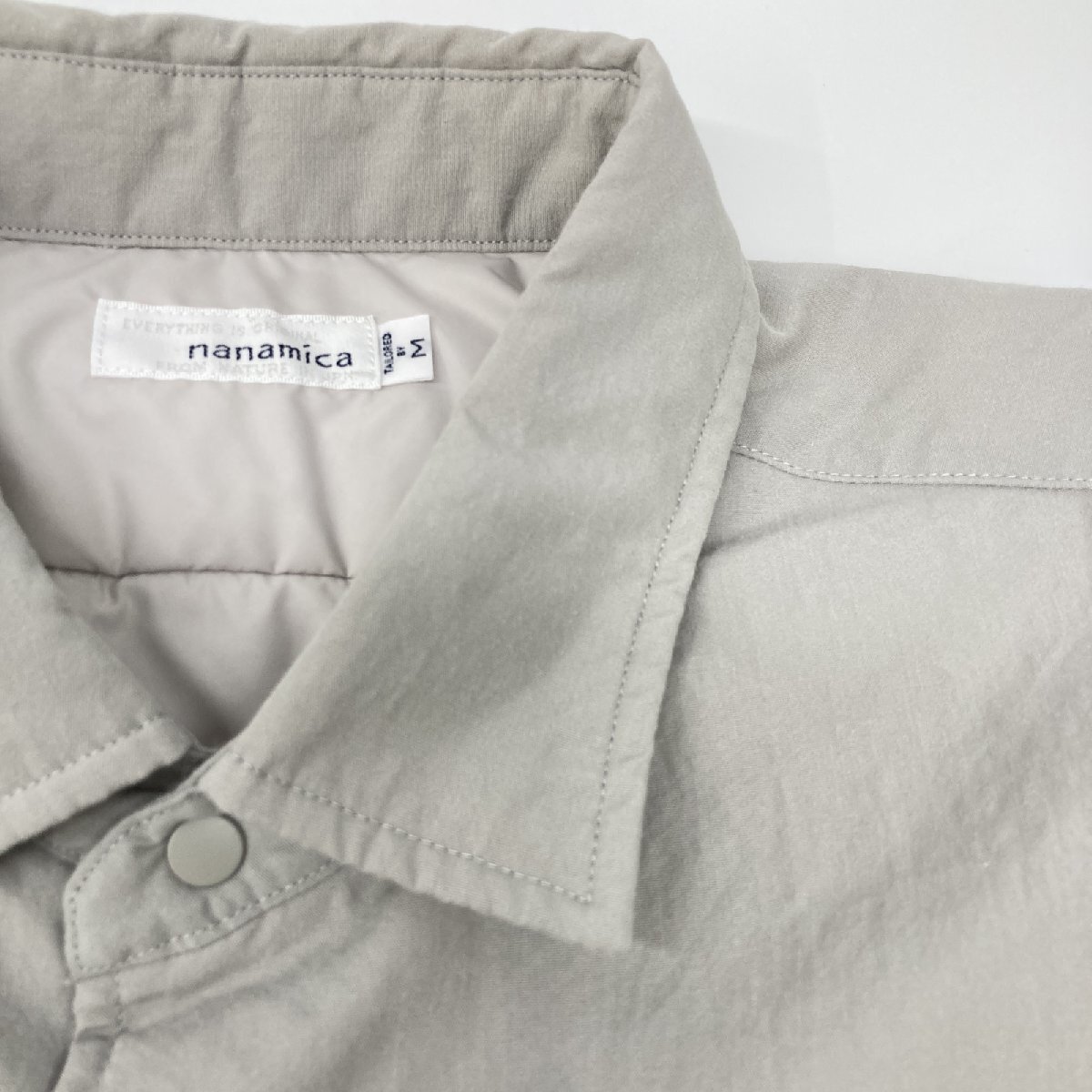 nanamica ナナミカ ライトグレー インサレーション シャツジャケット ライトグレー M トップス コットン メンズ 中古_画像9
