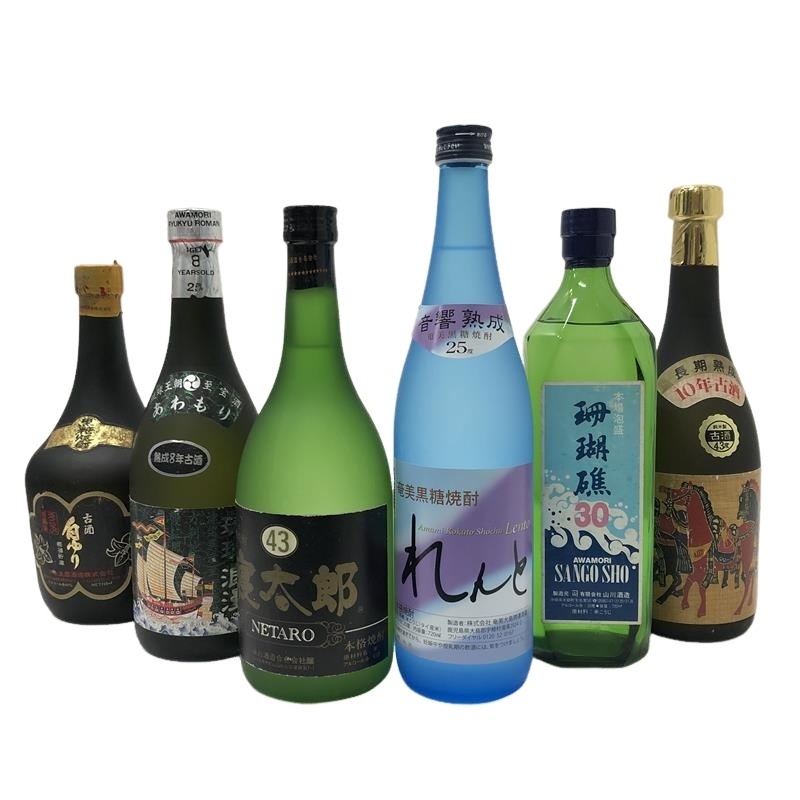 泡盛 + 焼酎 6本セット れんと 白ゆり 寝太郎 珊瑚礁 琉球浪漫 まさひろ五頭馬 古酒 いずれも720ml 【未開栓品】 22510K3336_画像1