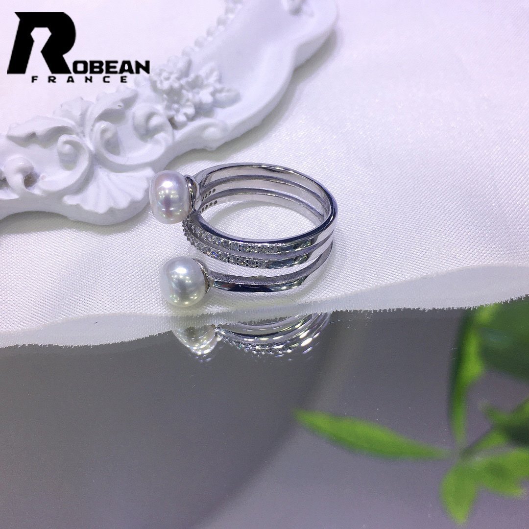 夢色 EU製 定価6万円★ROBEAN・真珠・リング★天然パール パワーストーン 指輪 アコヤ真珠 本真珠 シルバー925 6-6.5mm R11061918_画像4
