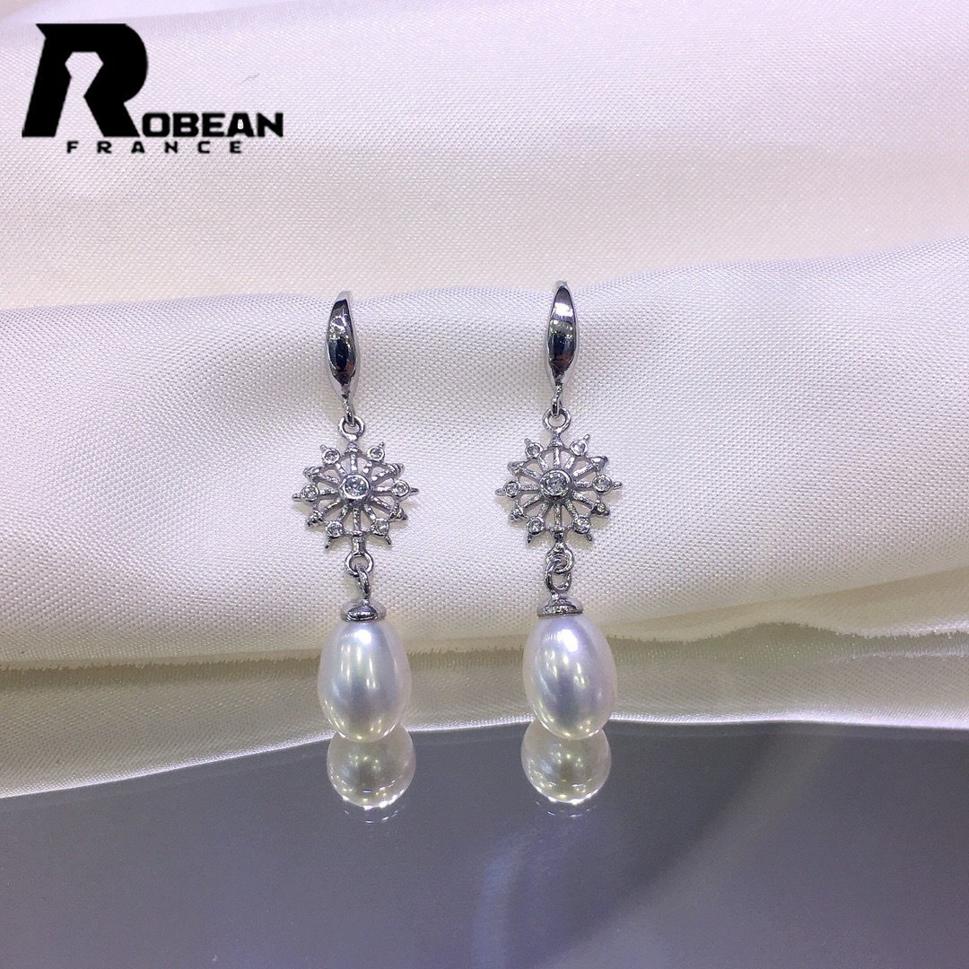 レア EU製 定価6万円★ROBEAN・淡水真珠・ピアス★天然パール パワーストーン s925 アコヤ真珠 本真珠 綺麗 オシャレ 5*7mm E11791035_画像3
