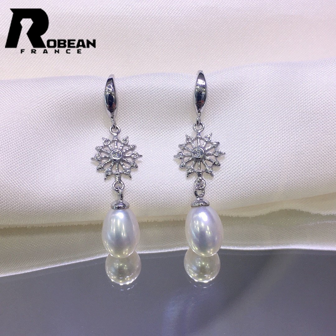 レア EU製 定価6万円★ROBEAN・淡水真珠・ピアス★天然パール パワーストーン s925 アコヤ真珠 本真珠 綺麗 オシャレ 5*7mm E11791035_画像1