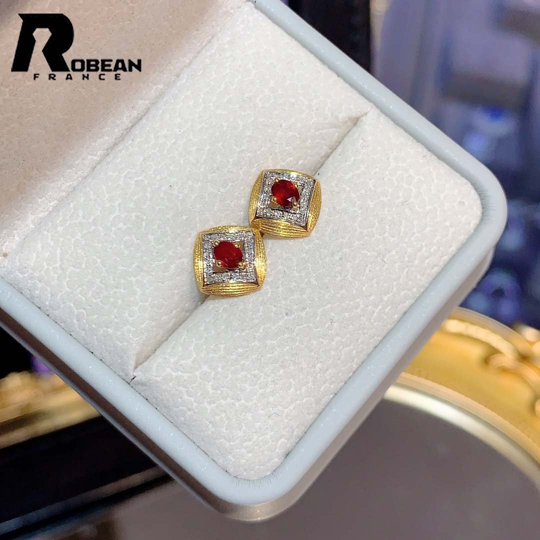貴重 EU製 定価101万円★ROBEAN・ルビー・ピアス★ダイヤモンド パワーストーン 勝利の石 天然石 綺麗 華やか ギフト K18(18金)00125652_画像2