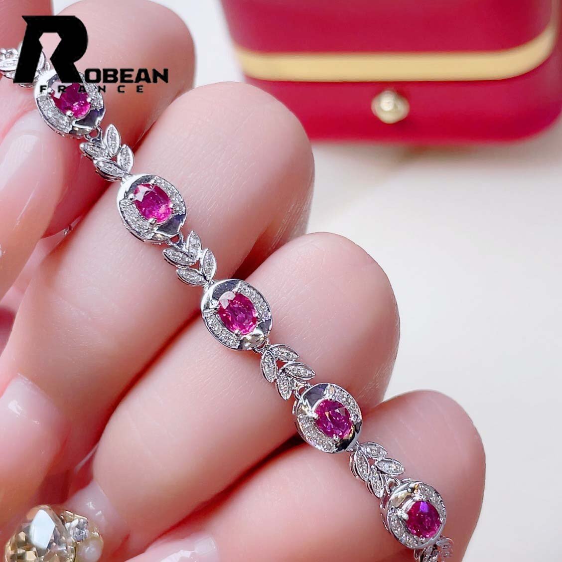 ..EU производства обычная цена 273 десять тысяч иен *ROBEAN* рубин * браслет * Power Stone натуральный камень красивый . выгода. камень подарок K18(18 золотой )00114953