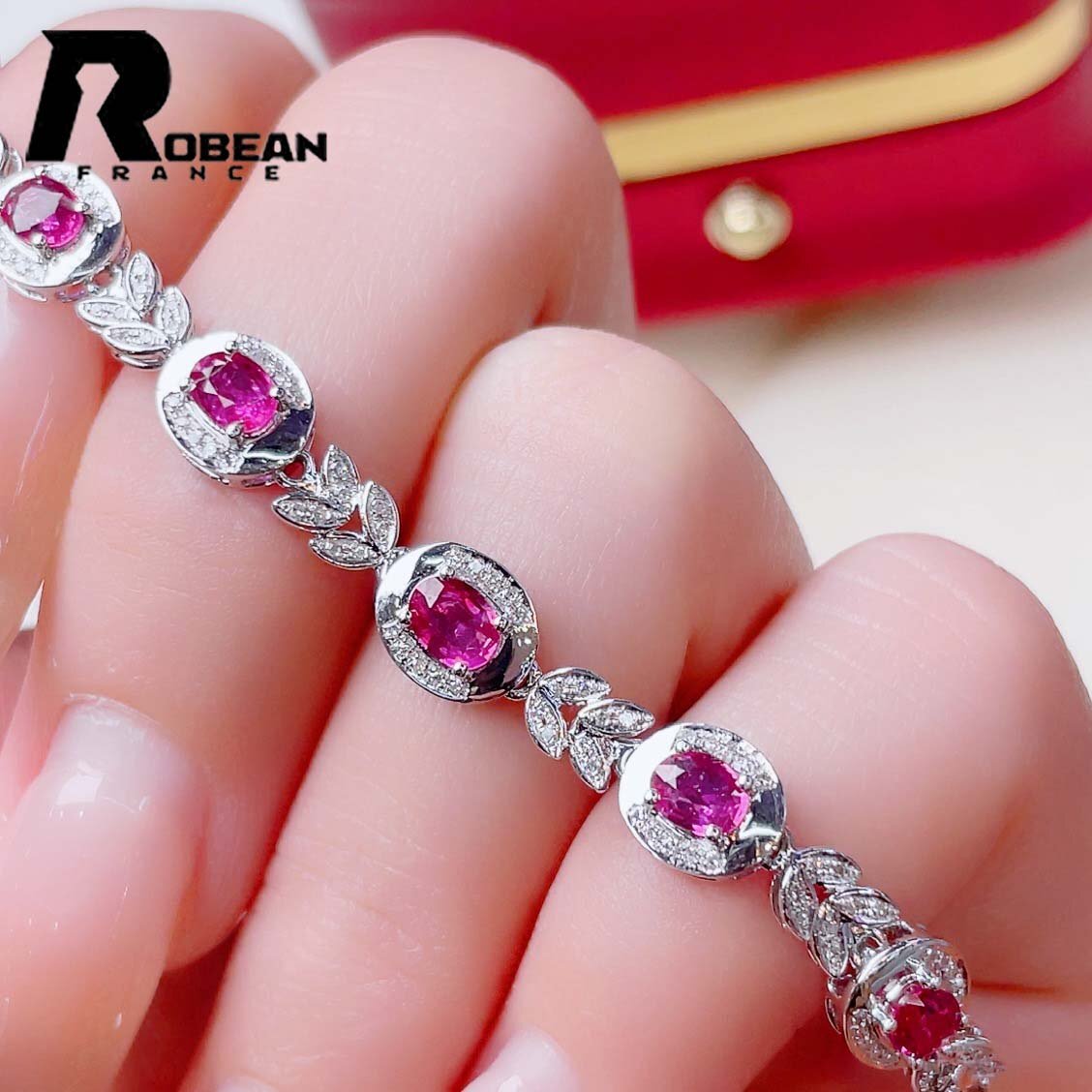 ..EU производства обычная цена 273 десять тысяч иен *ROBEAN* рубин * браслет * Power Stone натуральный камень красивый . выгода. камень подарок K18(18 золотой )00114953