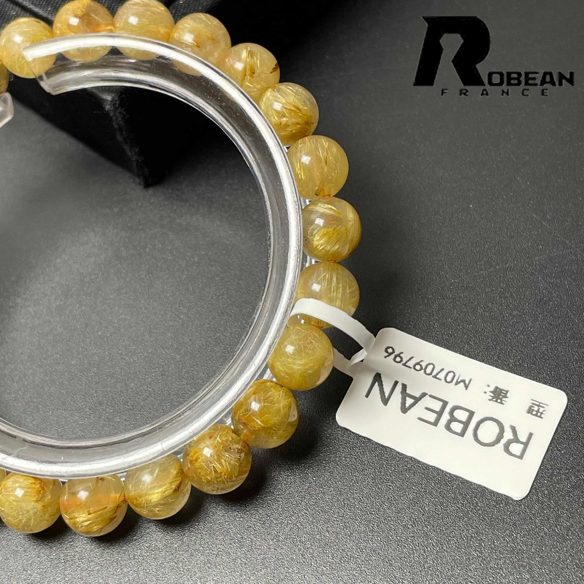 逸品 EU製 定価11万円★極!極満針ルチルクォーツ★ブレスレット パワーストーン 天然石 綺麗 金運 お守り 7.9-8.3mm M0709796_画像7